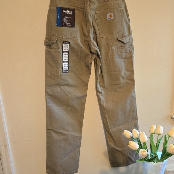 Carhartt Tan Flare Wide Leg Jeans for Versatile Elegance - Picture 2 of 5